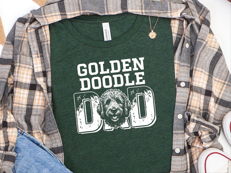 Goldendoodle Dad Shirt | Dog Dad Life Tee | Funny Goldendoodle Owner Apparel | Proud Dog Father T-Shirt, Comfort Colors | Pet Crewneck Shirt image 4