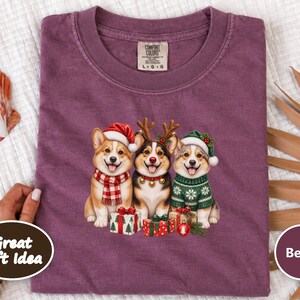 Corgi Christmas Shirt, Christmas Corgi Gift, Holiday Dog Lover Tee, Corgi Mom Shirt, Festive Puppy Sweatshirt, Corgi Dad Gift image 9