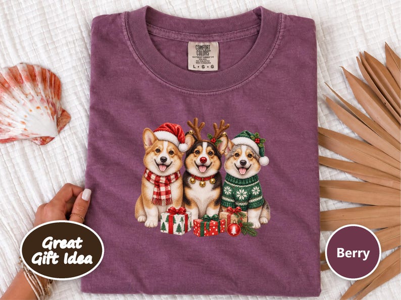 Corgi Christmas Shirt, Christmas Corgi Gift, Holiday Dog Lover Tee, Corgi Mom Shirt, Festive Puppy Sweatshirt, Corgi Dad Gift image 9