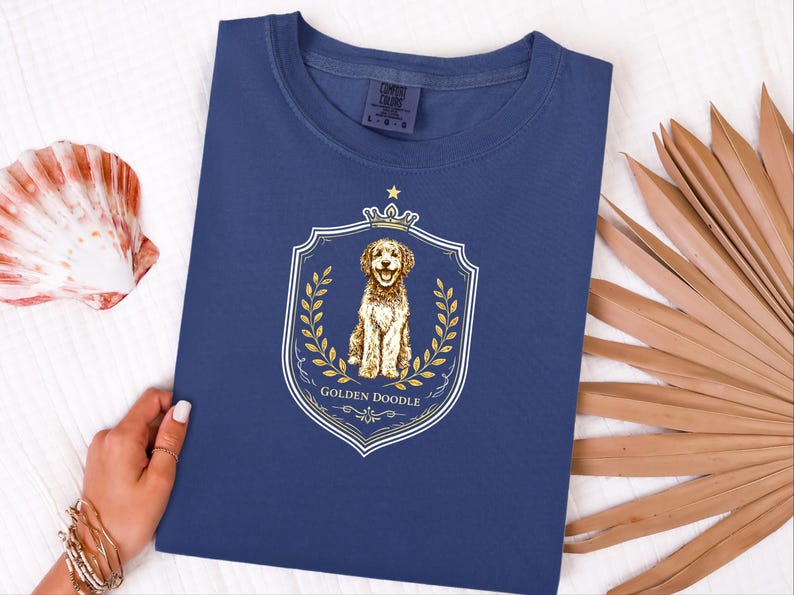 Comfort Colors Doodle Dog Gift, Curly Dog Mom Tee, Goldendoodle Dad Vintage Dog Graphic, Funny Pet Lover Animal Person Shirt, 90s Animal Tee image 1