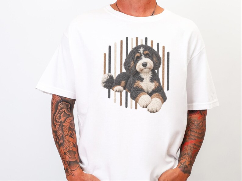 Bernedoodle shirt, cadeau voor Bernedoodle-moeder, driekleurige Bernedoodle, Doodle hondenshirt, cadeau voor Bernedoodle-eigenaar afbeelding 7
