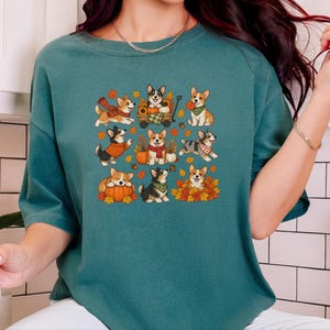 Autumn Corgi Shirt, Corgi Dog Gift, Fall Dog Mom Sweatshirt, Pumpkin Patch Tee, Corgi Lover Gift image 8