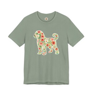 T-Shirt für Schnoodle-Fans, Schnoodle-Blumenmotiv, Boho-Frühlings-Blumen-T-Shirt, Doodle-Hundebesitzer-Shirt, Haustier-Silhouette-Shirt Bild 13