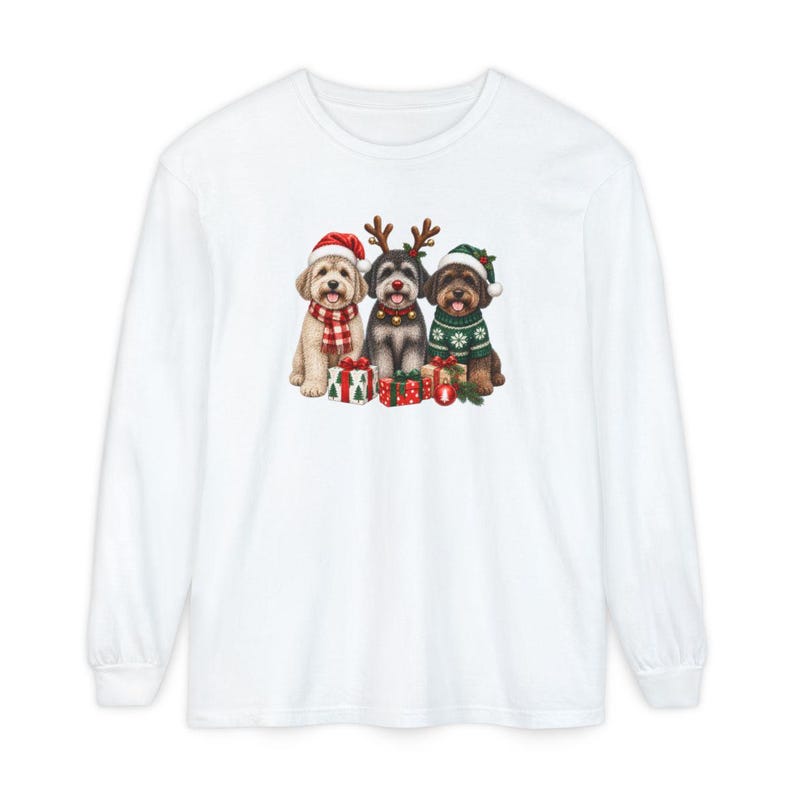Christmas Schnoodle Sweatshirt, Schnoodle Mom Gift, Festive Dog Crewneck, Holiday Pet Lover Shirt, Schnoodle Dad Present image 14