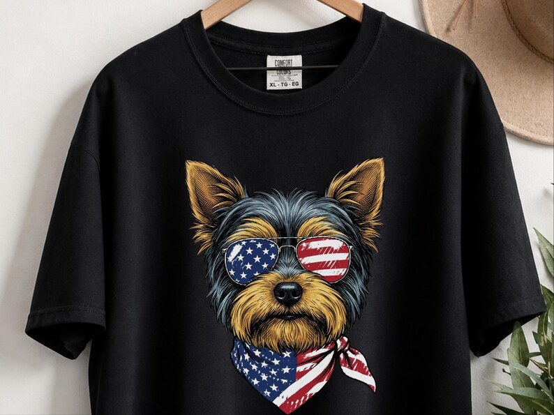 Yorkshire terrier, amerikansk flagga, hund, present, present, present, gåva bild 5