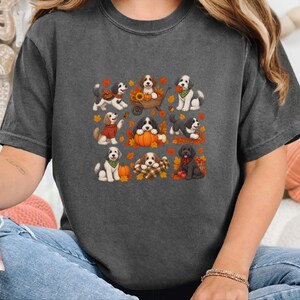 Sheepadoodle Fall Sweatshirt, Autumn Dog Shirt, Sheepadoodle Mom Gift, Doodle Dog Lover Shirt, Pumpkin Spice Tee image 7