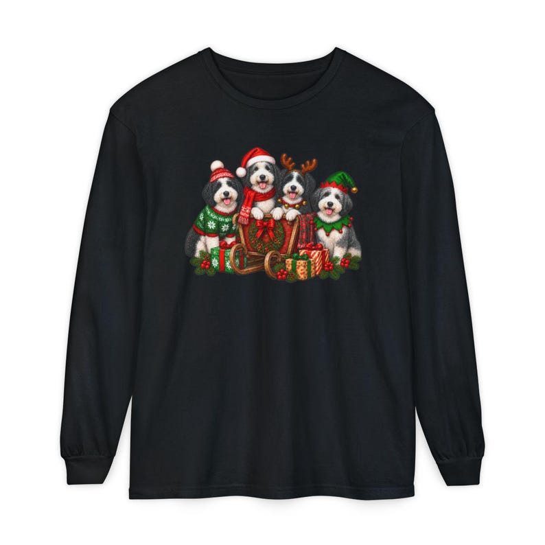 Sheepadoodle Christmas Shirt, Holiday Dog Lover Gift, Festive Puppy Shirt, Sheepadoodle Mom Tee, Cute Xmas Dog Apparel Bild 13