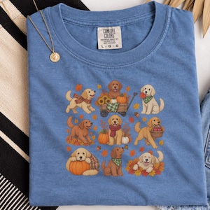 Golden Retriever Fall Shirt, Golden Retriever Gift, Autumn Dog Lover Tee, Pumpkin Patch Sweatshirt image 10