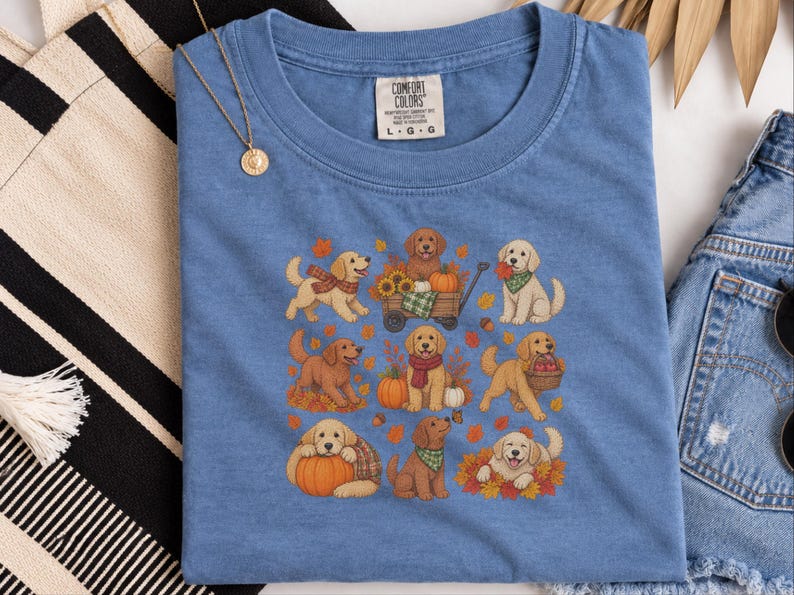 Golden Retriever Fall Shirt, Golden Retriever Gift, Autumn Dog Lover Tee, Pumpkin Patch Sweatshirt image 10