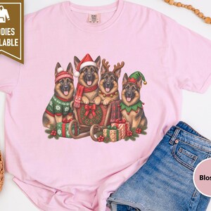 German Shepherd Christmas Shirt, Holiday Dog Lover Gift, Festive Gsd Mom Sweatshirt, Christmas Pet Tee, German Shepherd Owner Present image 10