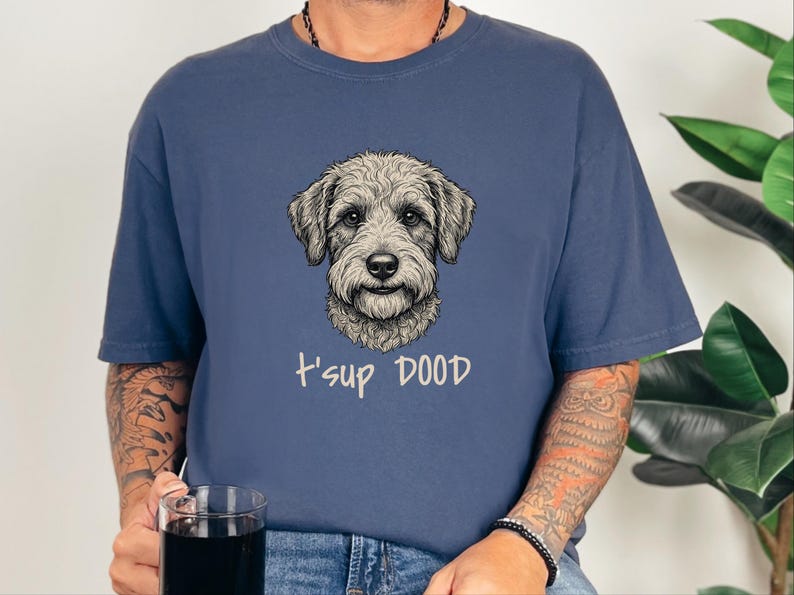 Comfort Colors Schnoodle Lover Sweatshirt | T'sup Dood Goldendoodle Dad Sweatshirt | Scruffy Labradoodle Owner T-Shirt, Doodle Dog Gift imagen 8