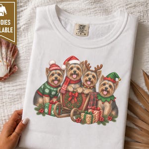 Yorkie Christmas Shirt, Yorkie Mom Gift, Holiday Dog Shirt, Festive Puppy Top, Dog Lover Gift image 9