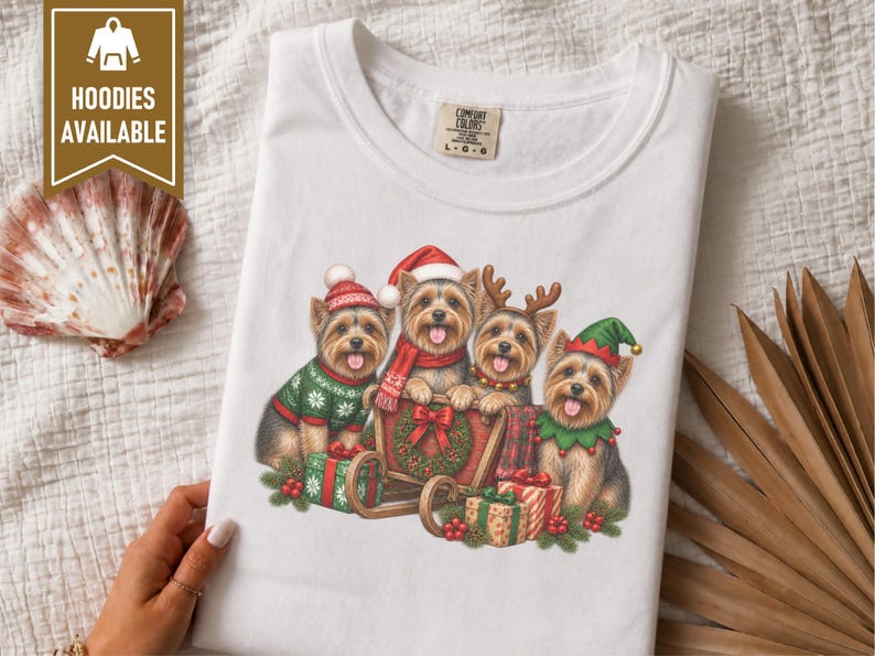 Yorkie Christmas Shirt, Yorkie Mom Gift, Holiday Dog Shirt, Festive Puppy Top, Dog Lover Gift image 9