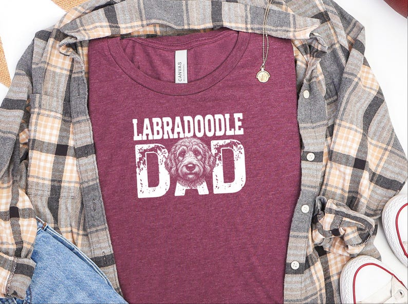 Labradoodle Dog Gift, Funny Labradoodle Dad Shirt, Personalized Pet Owner T-shirt, Vintage Dog Father Life Graphic Tee, Funny Dog Dad Shirt image 3