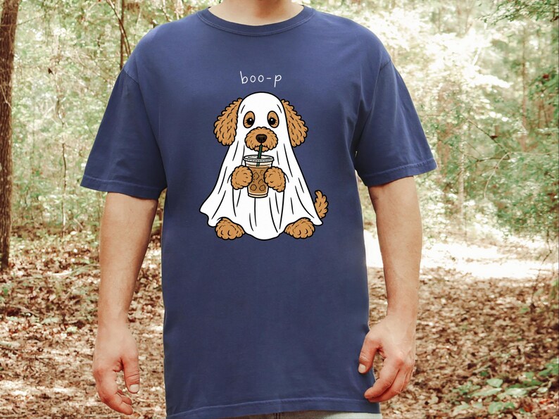 Goldendoodle Halloween Shirt, Ghost Dog Tee, Spooky Puppy Shirt, Dog Lover Gift, Boo P T Shirt image 3