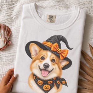 Corgi Halloween Tee, Dog Mom Fall Gift, Spooky Corgi Shirt, Halloween Dog Lover, Corgi Dad Present image 9