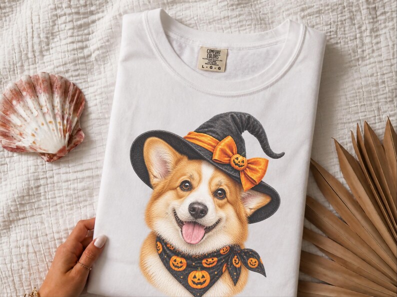 Corgi Halloween Tee, Dog Mom Fall Gift, Spooky Corgi Shirt, Halloween Dog Lover, Corgi Dad Present image 9