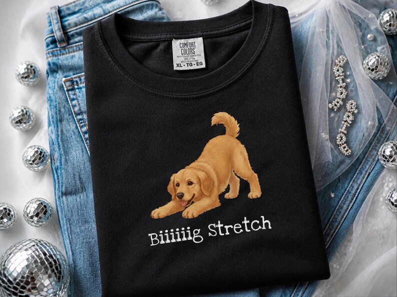Comfort Colors Golden Retriever Biiiiiig Stretch Tee, Funny Dog Lover Pet Parent Gift, Puppy Mom Dad Owner, Stay Golden Enthusiast image 7