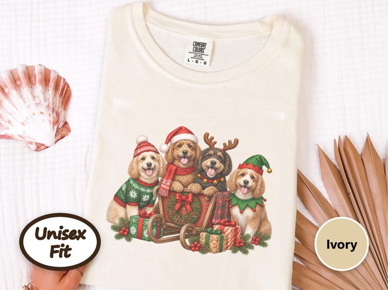 Christmas Cockapoo Shirt, Cockapoo Lover Gift, Holiday Dog Crewneck, Festive Puppy Top, Dog Mom Christmas Gift image 5