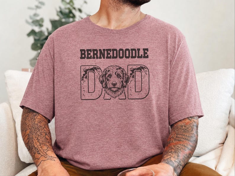 Bernedoodle Dad Dog Graphic Tee, Funny Doodle Lover Gift for Him, New Pet Owner Present, Best Dog Dad Fathers Day Animal Lover T-shirt image 5