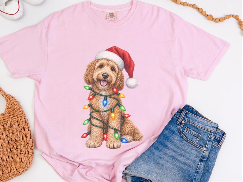 Christmas Cockapoo Shirt, Cockapoo Christmas Gift, Santa Paws Christmas, Holiday Dog Shirt, Cockapoo Dog Lover Gift image 1