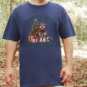 Schnoodle Christmas Shirt, Schnoodle Mom Gift, Christmas Trees and Doodles Please, Holiday Dog Lover Tee, Winter Pet Shirt image 5