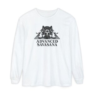 German Shepherd Shirt, Funny Dog T Shirt, Advanced Savasana, Yoga Lover Gift, Dog Owner Tee, Meditation Humor, Fitness Gift imagem 14