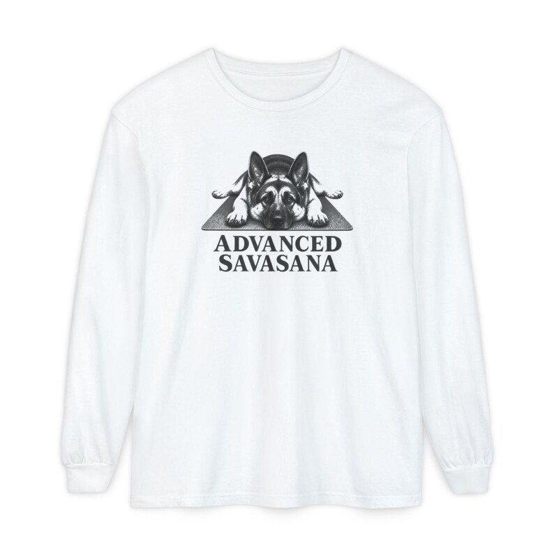 German Shepherd Shirt, Funny Dog T Shirt, Advanced Savasana, Yoga Lover Gift, Dog Owner Tee, Meditation Humor, Fitness Gift imagem 14