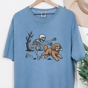 Skeleton Dog Shirt, Cockapoo Halloween Gift, Spooky Dog Tee, Funny Skeleton Shirt image 2