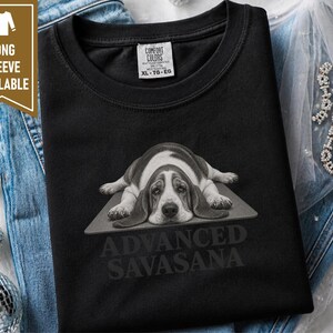 Basset Hound Shirt, Advanced Savasana Yoga Tee, Funny Dog Owner Gift, Yoga Teacher Shirt, Relaxed Fit TShirt image 8