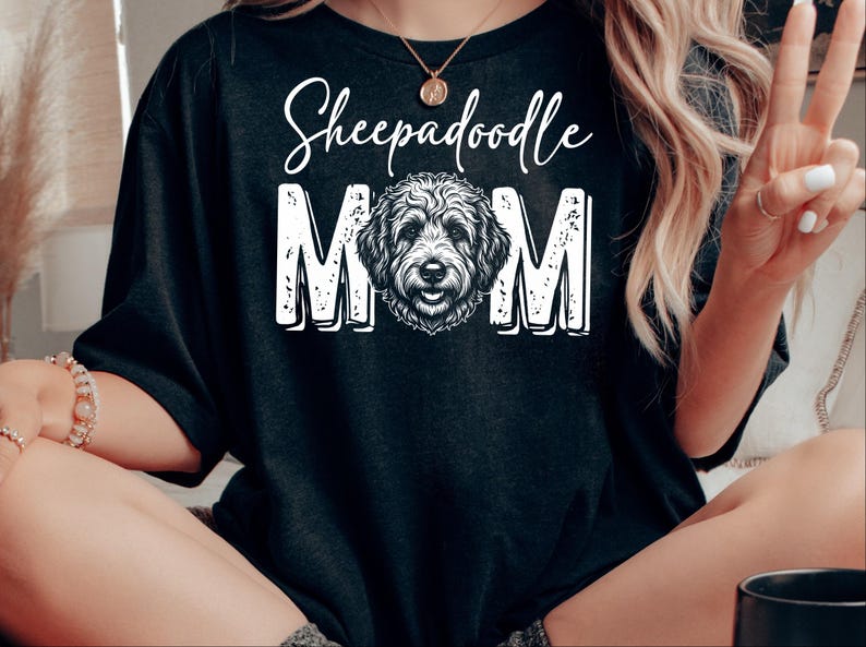 Sheepadoodle Mom Shirt, Sheepadoodle Mama Tee, Doodle Lover Dog Owner, Sheepdog Mix Pet Parent, Funny Canine Lover T-Shirt, Dog Mom Clothing image 4