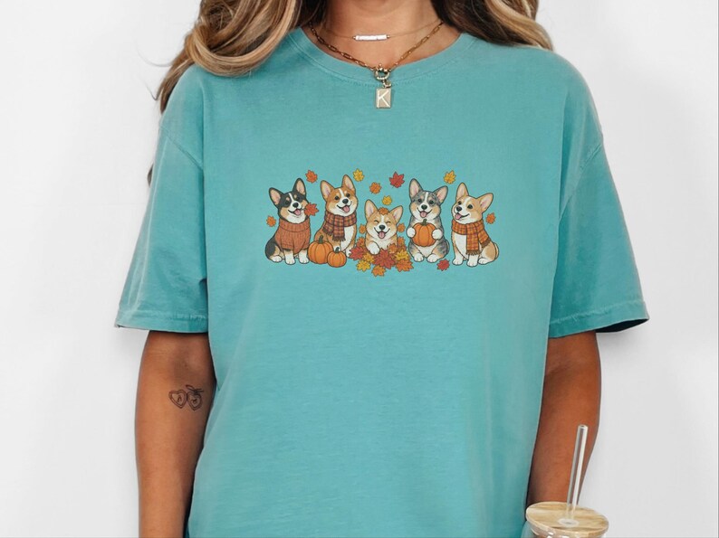 Corgi Autumn Shirt, Fall Corgi Tee, Dog Lover Gift, Corgi Mom Sweatshirt, Pumpkin Patch Shirt, Fall Dog Shirt image 8