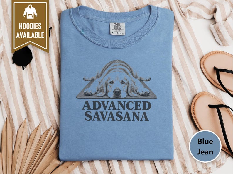 Golden Retriever Yoga Shirt, Funny Yoga Shirt, Advanced Savasana Tee, Dog Lover Gift, Meditation Shirt, Yoga Class Gift, Animal Graphic Tee image 6