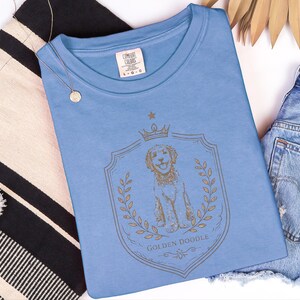 Comfort Colors Doodle Dog Gift, Curly Dog Mom Tee, Goldendoodle Dad Vintage Dog Graphic, Funny Pet Lover Animal Person Shirt, 90s Animal Tee image 2