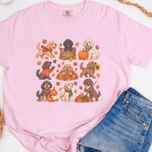 Cockapoo Fall Shirt, Pumpkin Dog Gift, Autumn Puppy Tee, Doodle Dog Lover Shirt, Fall Pet Owner Shirt image 2