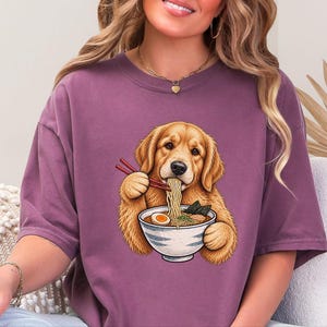 Golden Retriever-tröja, Ramen-älskare, rolig hundtröja, japansk matkonst, nudelälskare-t-shirt, Golden Mom-present bild 7