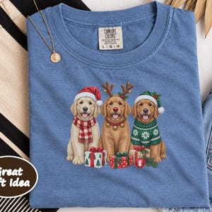 Golden Retriever Christmas Shirt, Golden Retriever Gift, Christmas Pet Art, Dog Christmas Sweatshirt, Golden Retriever Mom Shirt image 6