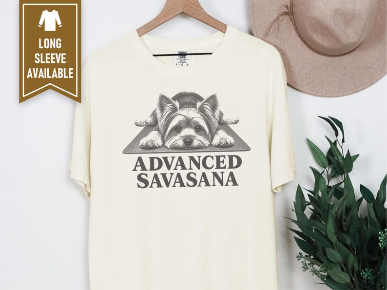 Yorkie Dog Shirt, Yorkie Lover Gift, Advanced Savasana Yoga Tee, Funny Yoga Shirt, Dog Owner Gift, Yoga Instructor Tee image 4