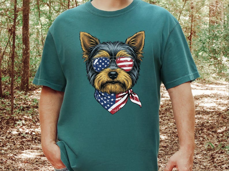 Yorkshire terrier, amerikansk flagga, hund, present, present, present, gåva bild 10