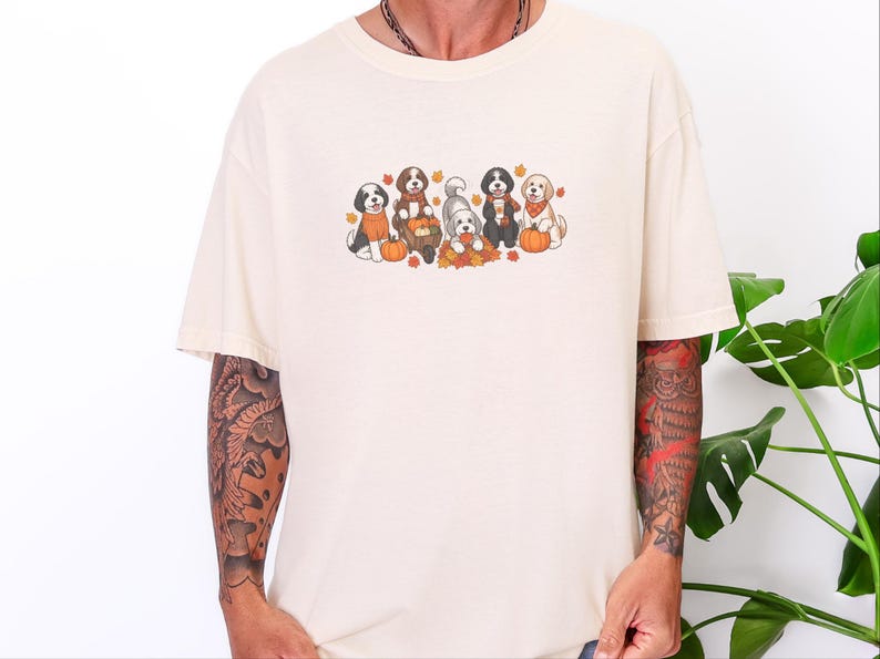 Camiseta de otoño para Sheepadoodle, Camiseta de otoño para perros, Regalo para amantes de los perros, Camiseta de otoño para mamás de perros, Mamá de Sheepadoodle, Camiseta acogedora de otoño imagen 8