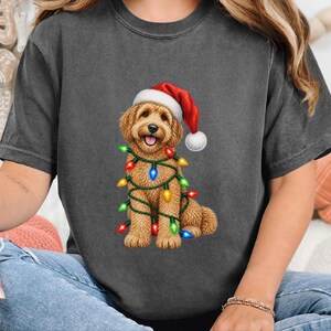 Labradoodle Christmas Shirt, Holiday Pet Shirt, Christmas Dog Mom, Labradoodle Gift, Christmas Lights Tee, Dog Lover Christmas Gift image 9