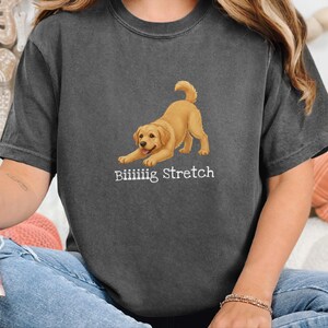 Comfort Colors Cute Dog Art Gift, Biiiiig Stretch Labrador Retriever Shirt, Yellow Lab Mom Tee, Funny Golden Lab Dad, Pet Owner Top image 2