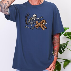 Skeleton Dog Shirt, Cockapoo Halloween Gift, Spooky Dog Tee, Funny Skeleton Shirt image 4