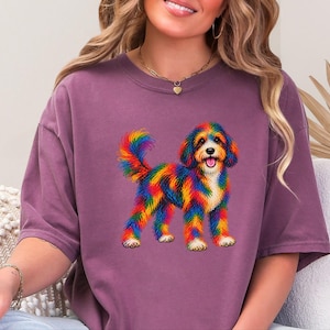 Bernedoodle-Shirt, Geschenkidee für Bernedoodle-Mama, Bunte Hunde-Motive, Doodle-Hunde-T-Shirt, Geschenkidee für Bernedoodle-Besitzer Bild 1