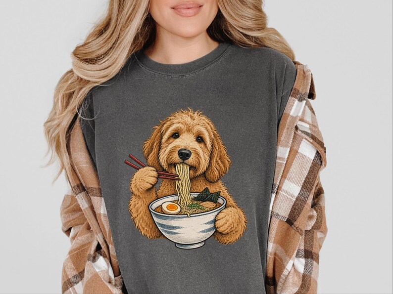 Goldendoodle Shirt, Golden Doodle Gift, Ramen Lover Tee, Japanese Food Shirt, Dog Mom Gift, Foodie Humor T-shirt, Ramen Noodles Japan image 5