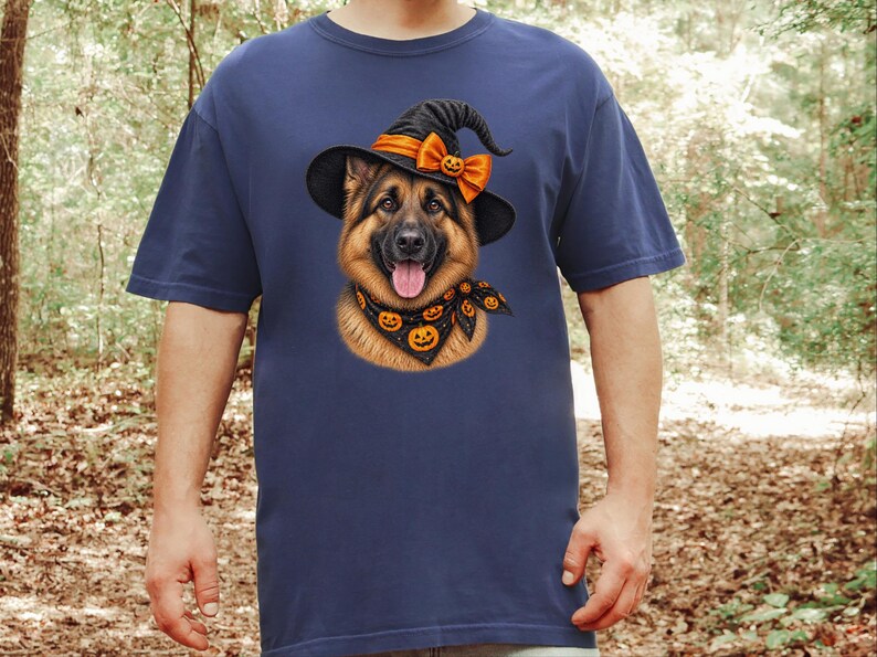 German Shepherd Halloween Shirt, Dog Mom Gift, Witch Dog Shirt, GSD Fall Tee, Spooky Dog Mom, Halloween Pet Lover image 9