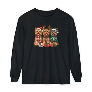 Christmas Yorkie Sweatshirt, Yorkie Mom Gift, Holiday Dog Crewneck, Festive Puppy Jumper, Yorkie Lover Apparel image 13