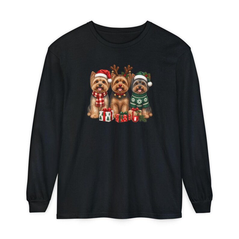 Christmas Yorkie Sweatshirt, Yorkie Mom Gift, Holiday Dog Crewneck, Festive Puppy Jumper, Yorkie Lover Apparel image 13