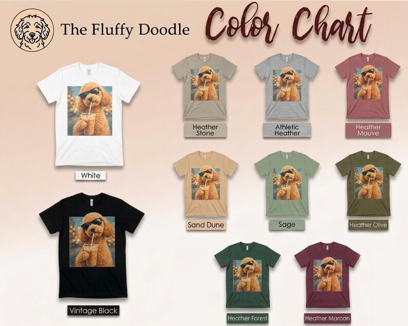 Quirky Caffeine Tee, Cockapoo Iced Coffee Cool Dog Shirt, Funny Pet Humor Gift for Dog Lovers, Summer Beach Vacation Tee image 7