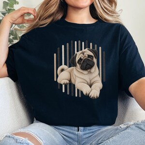 Camiseta de perro carlino, regalo para amantes de los carlinos, camiseta con estampado de cachorro adorable, camiseta para mamás carlinos, camiseta con retrato de perro, camiseta para papás carlinos, ropa para amantes de las mascotas imagen 5